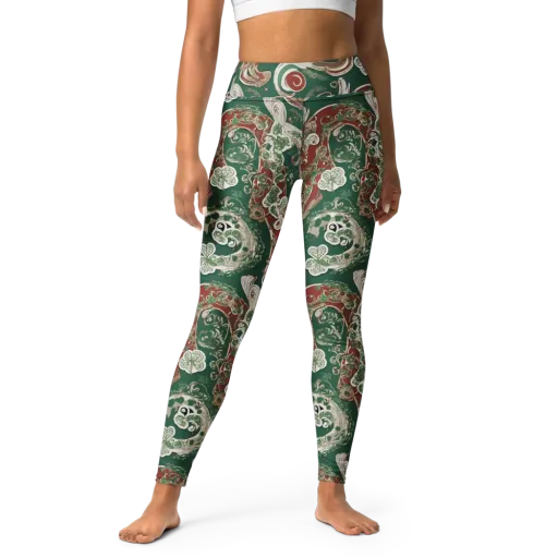Emerald Curlicue on a Yoga Leggings