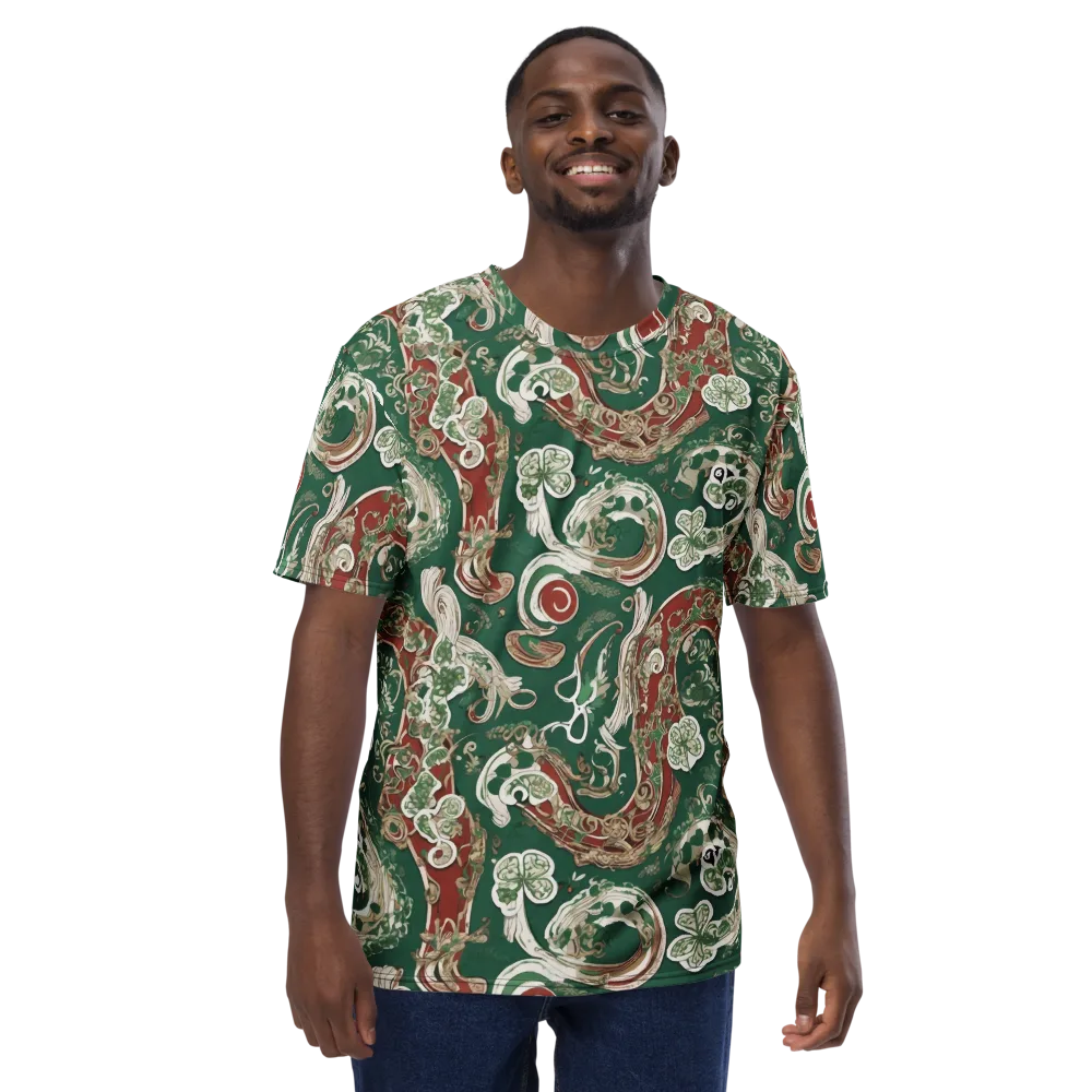 Emerald Curlicue on Men's Crew Neck T-Shirt — Front