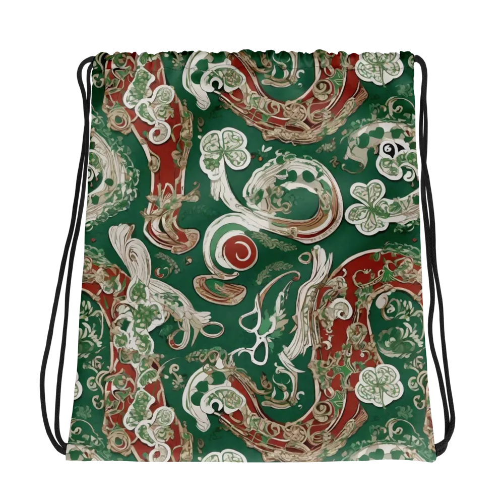 Emerald Curlicue on Drawstring Bag — Photo