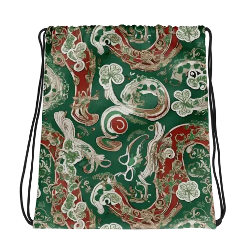 Emerald Curlicue on a Drawstring Bag