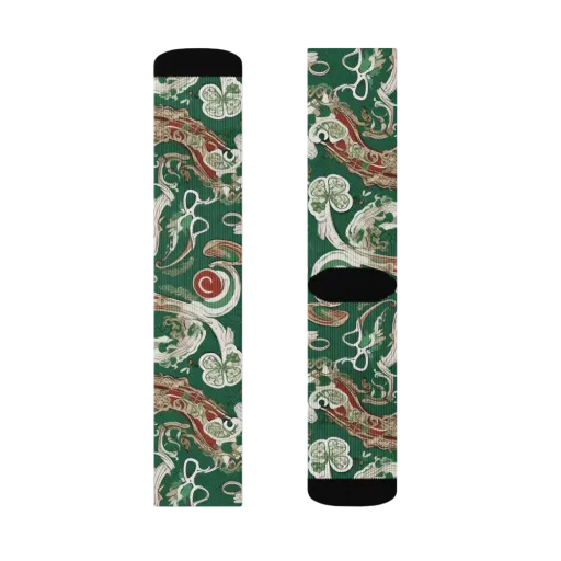 Emerald Curlicue on a Socks