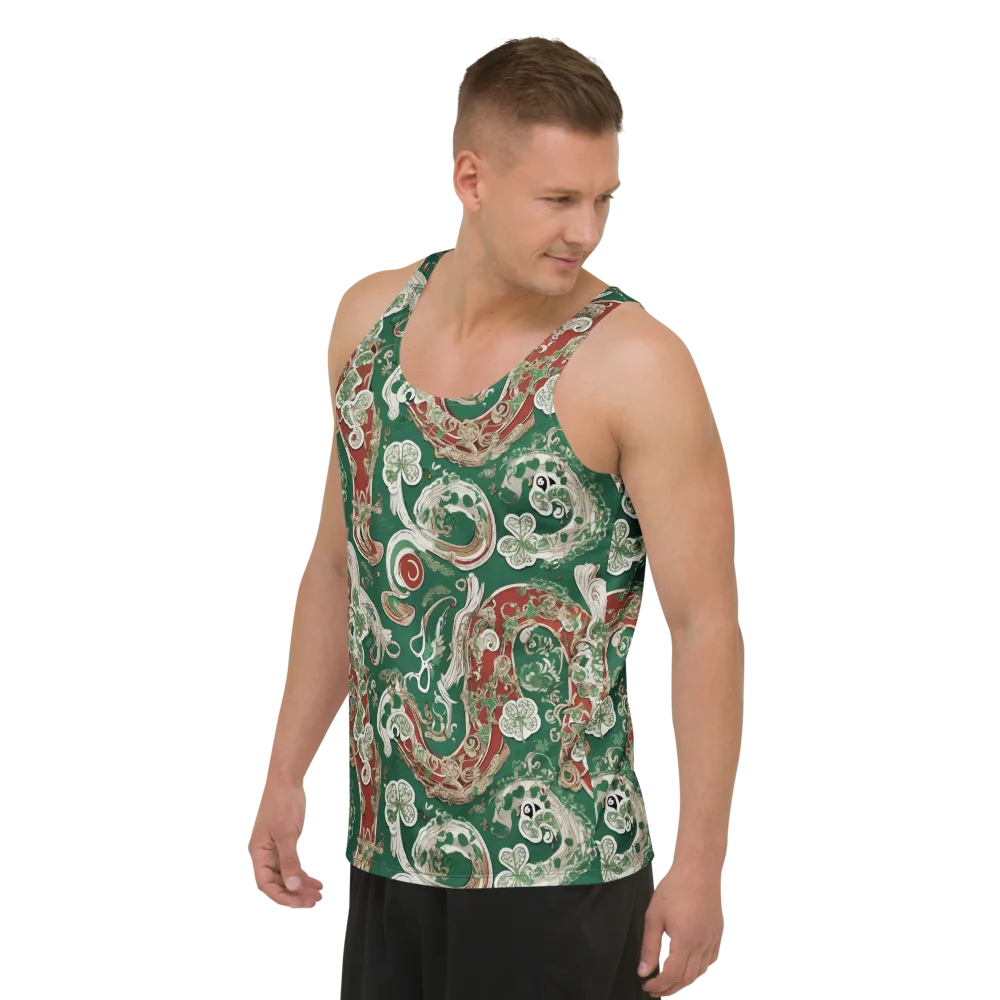 Emerald Curlicue on Men's Tank Top — Left Front