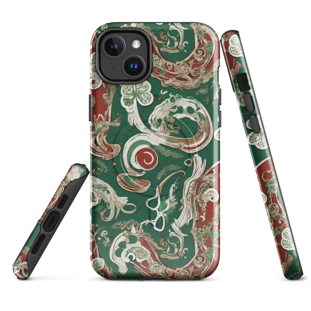 Emerald Curlicue on MagSafe Tough Case for iPhone® — Front