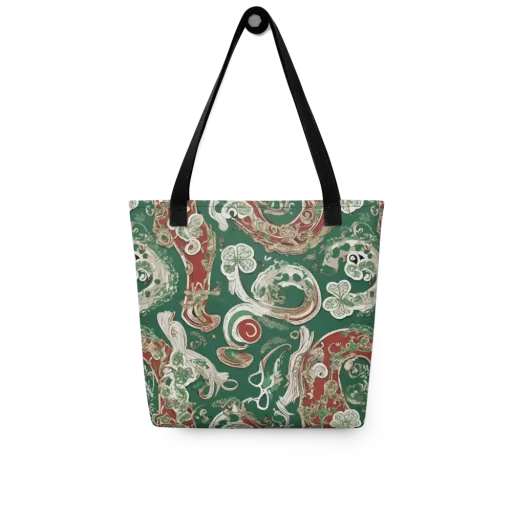 Emerald Curlicue on a Tote Bag