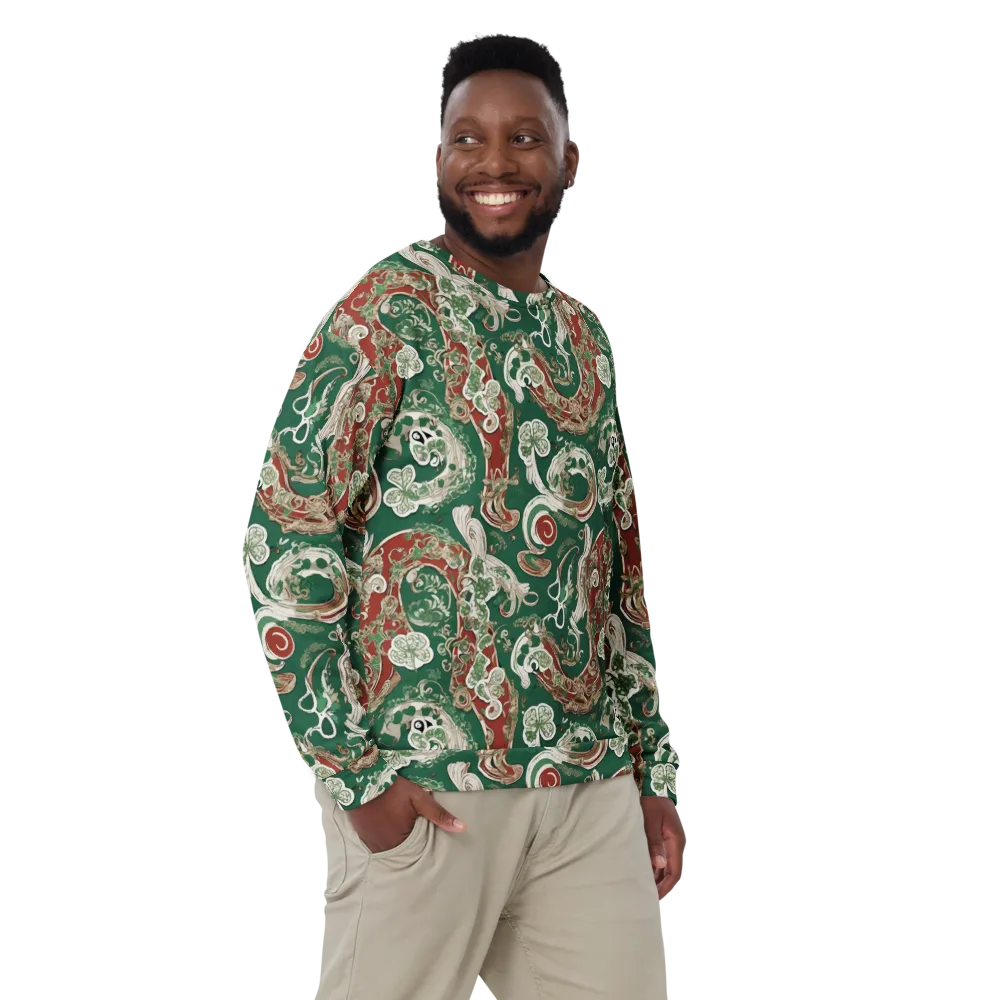 Emerald Curlicue on Sweatshirt — Front