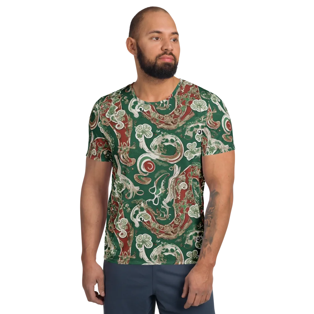Emerald Curlicue on Men's Athletic T-Shirt — Front