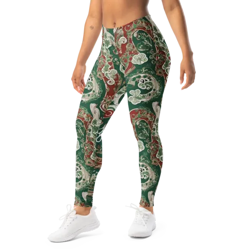 Emerald Curlicue on a Leggings