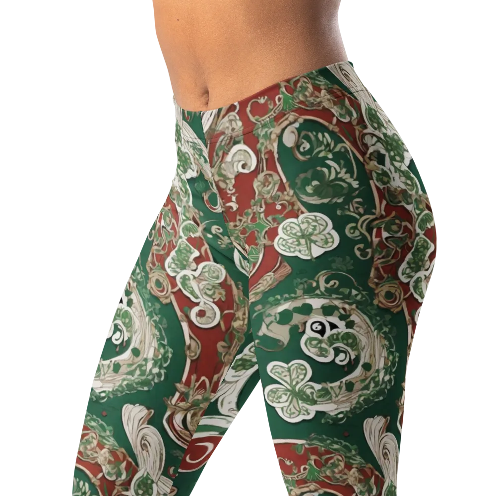 Emerald Curlicue on Leggings — Left Front