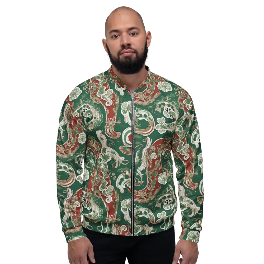 Emerald Curlicue on Bomber Jacket — Front