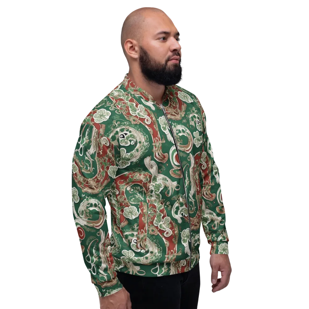 Emerald Curlicue on Bomber Jacket — Right