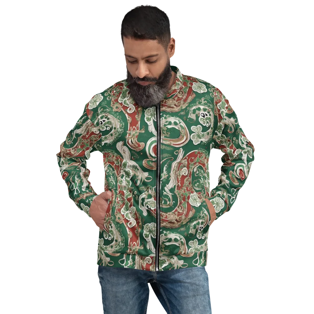 Emerald Curlicue on Bomber Jacket — Front