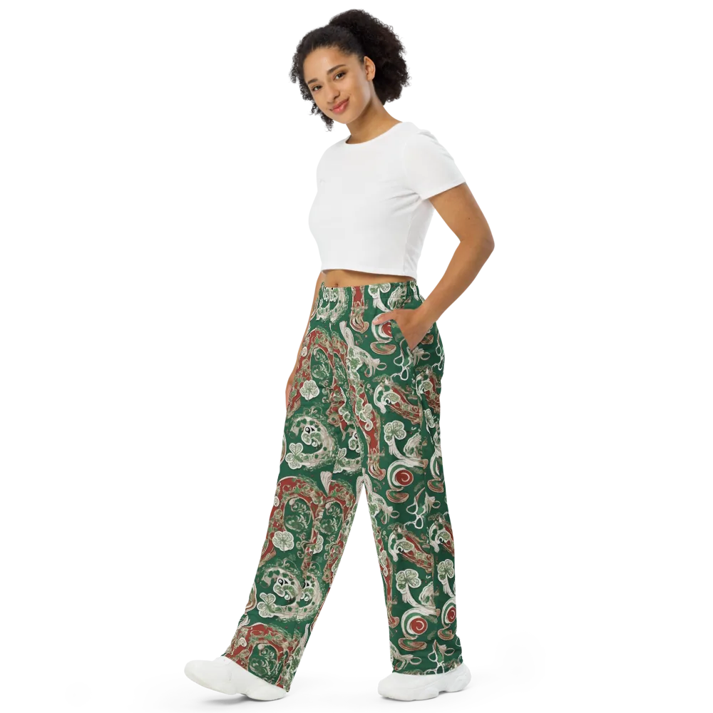 Emerald Curlicue on Wide-Leg Pants — Left Front