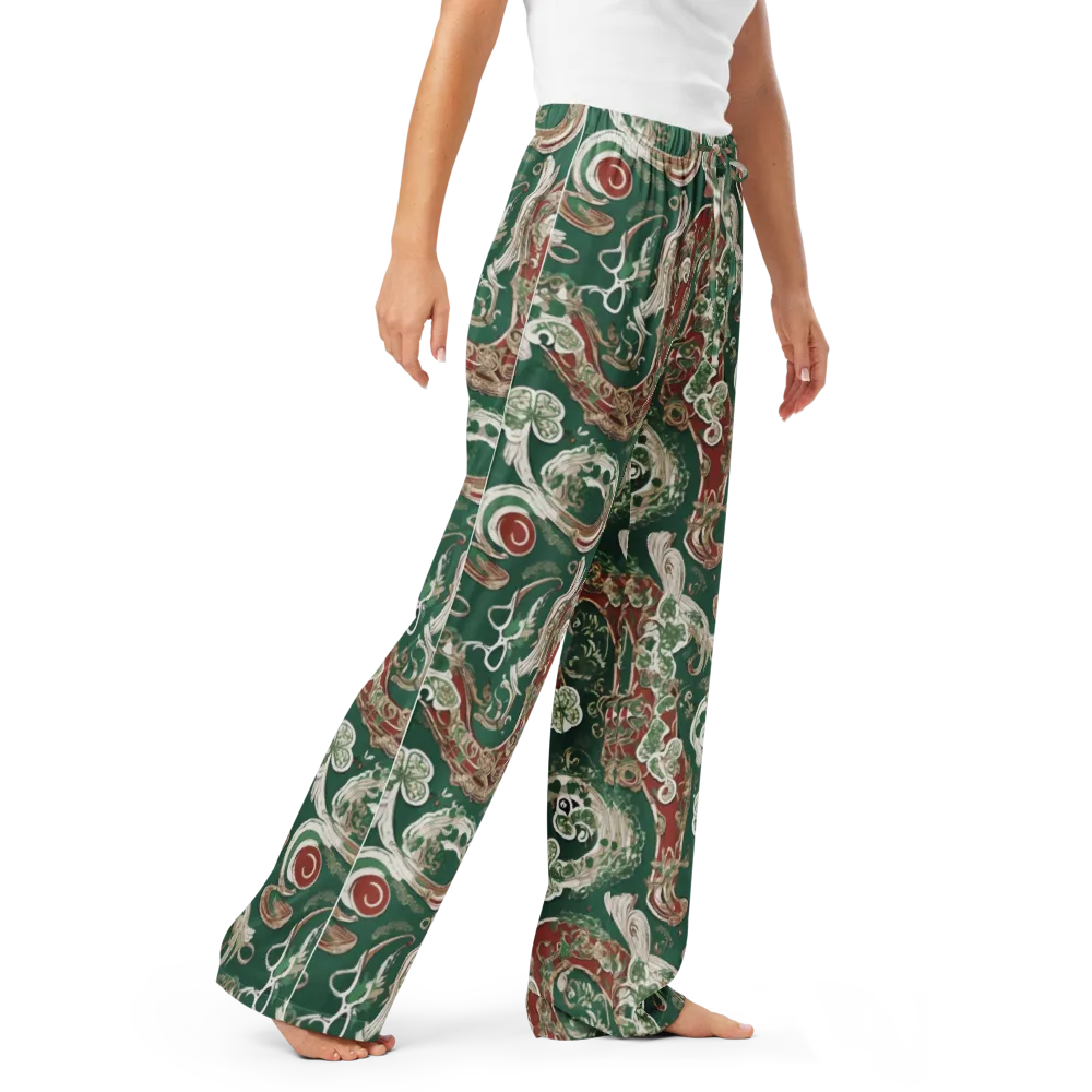Emerald Curlicue on Women's Pajama Pants — Right Front
