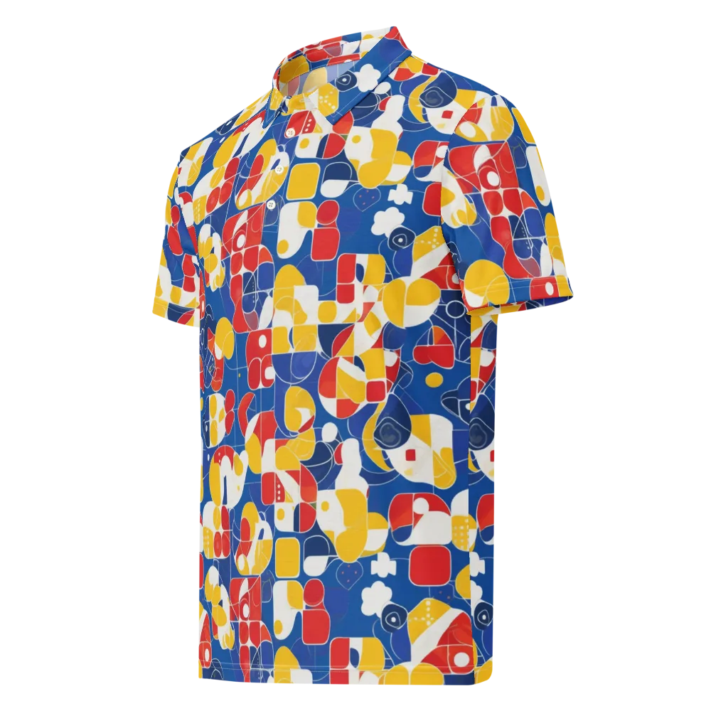 Modular Sunburst on Men's Slim Fit Polo Shirt — Left Front