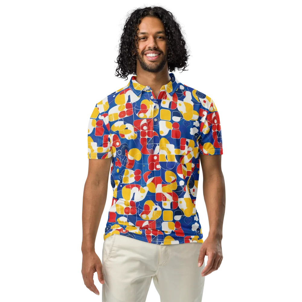 Modular Sunburst on Men's Slim Fit Polo Shirt — Front