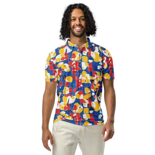 Modular Sunburst on a Men's Slim Fit Polo Shirt