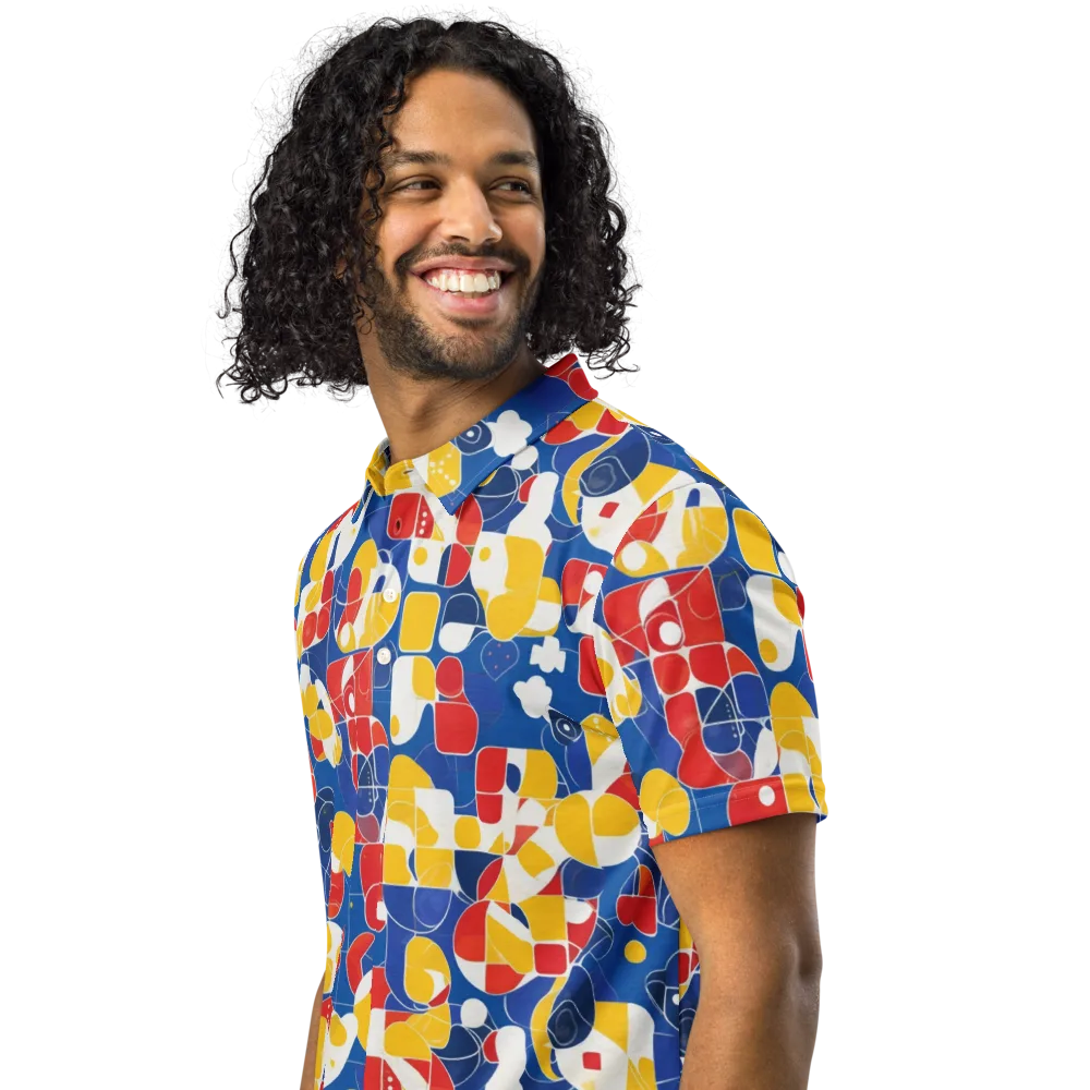 Modular Sunburst on Men's Slim Fit Polo Shirt — Left Front