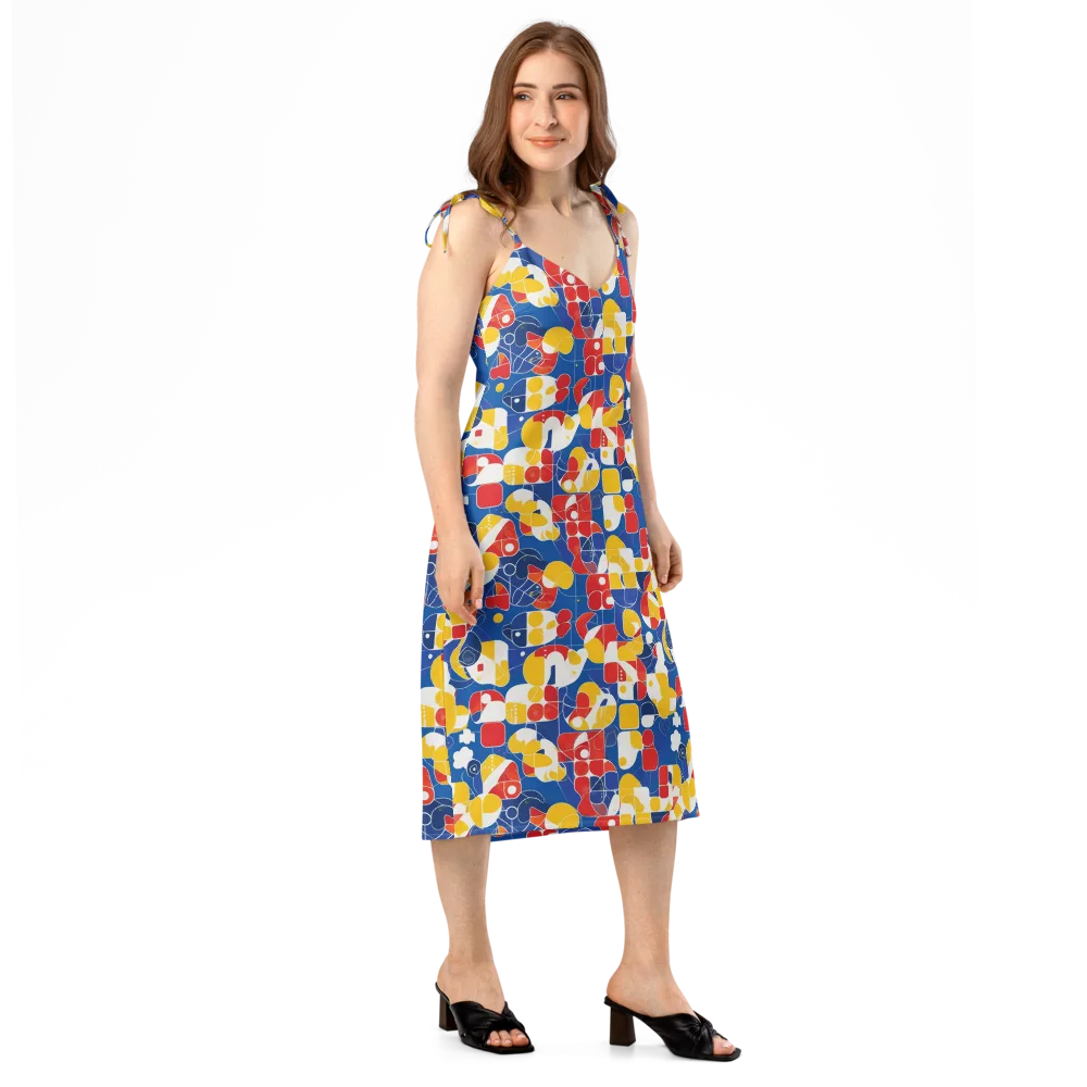 Modular Sunburst on Slip Dress — Right Front