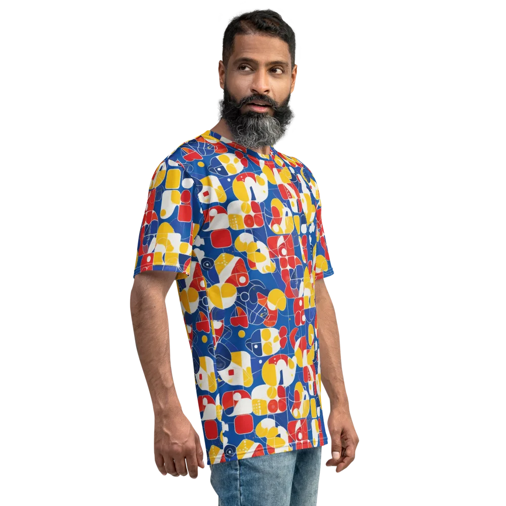 Modular Sunburst on Men's Crew Neck T-Shirt — Right