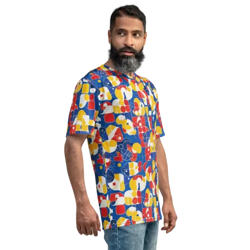 Modular Sunburst on a Men's Crew Neck T-Shirt