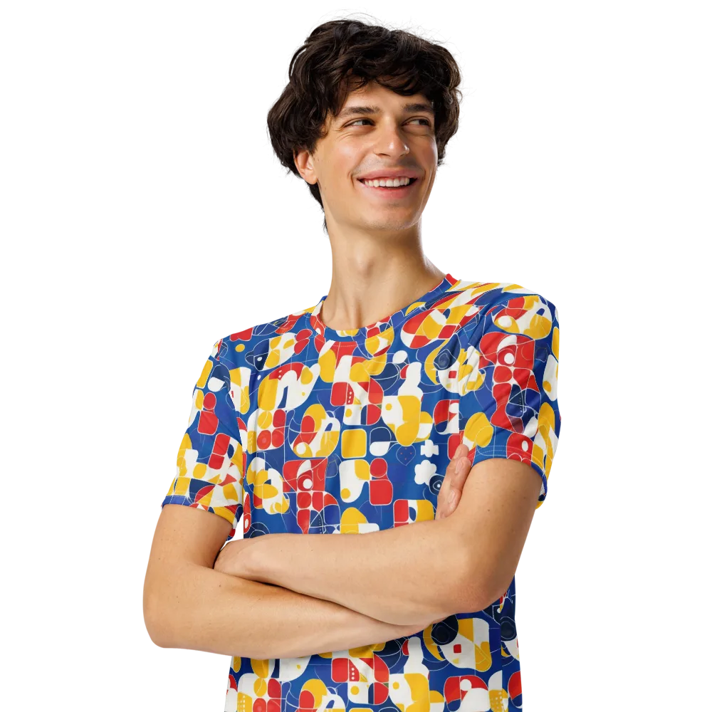 Modular Sunburst on Men's Crew Neck T-Shirt — Left Front