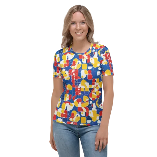 Modular Sunburst on a Women's Crew Neck T-Shirt
