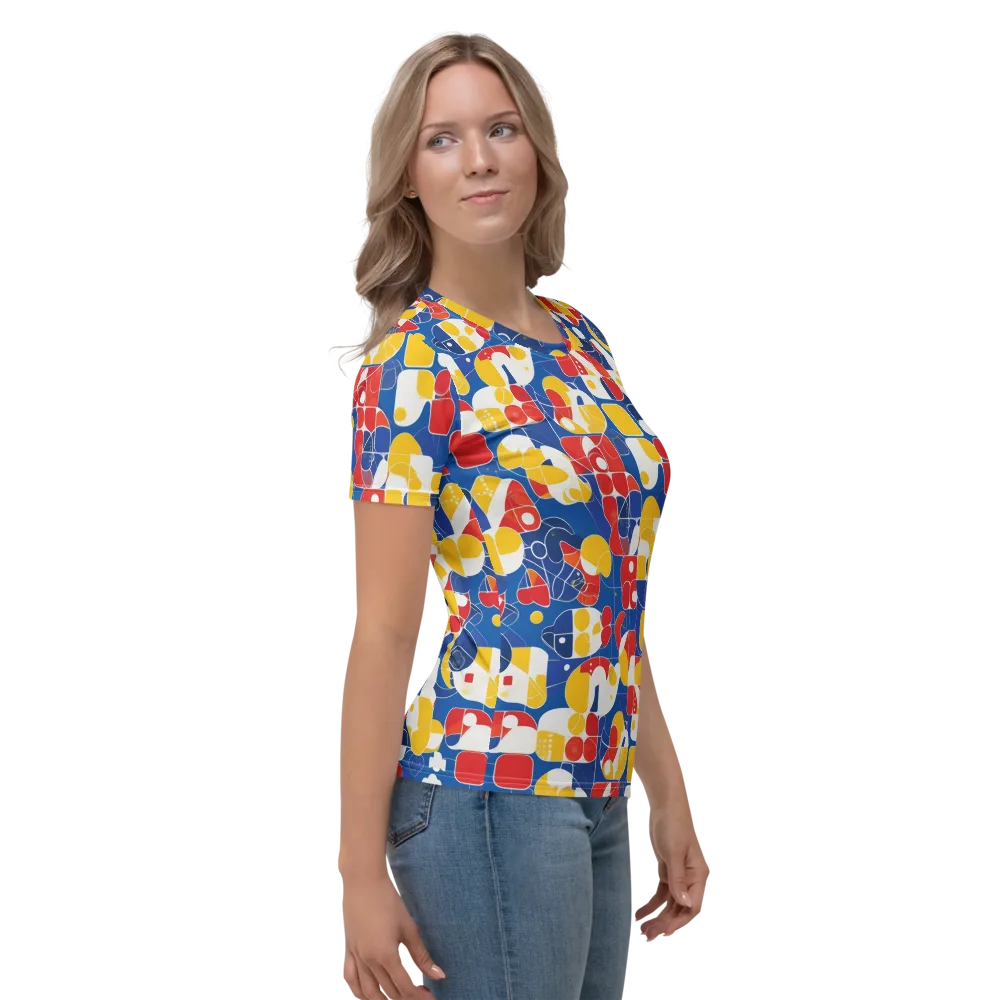 Modular Sunburst on Women's Crew Neck T-Shirt — Right