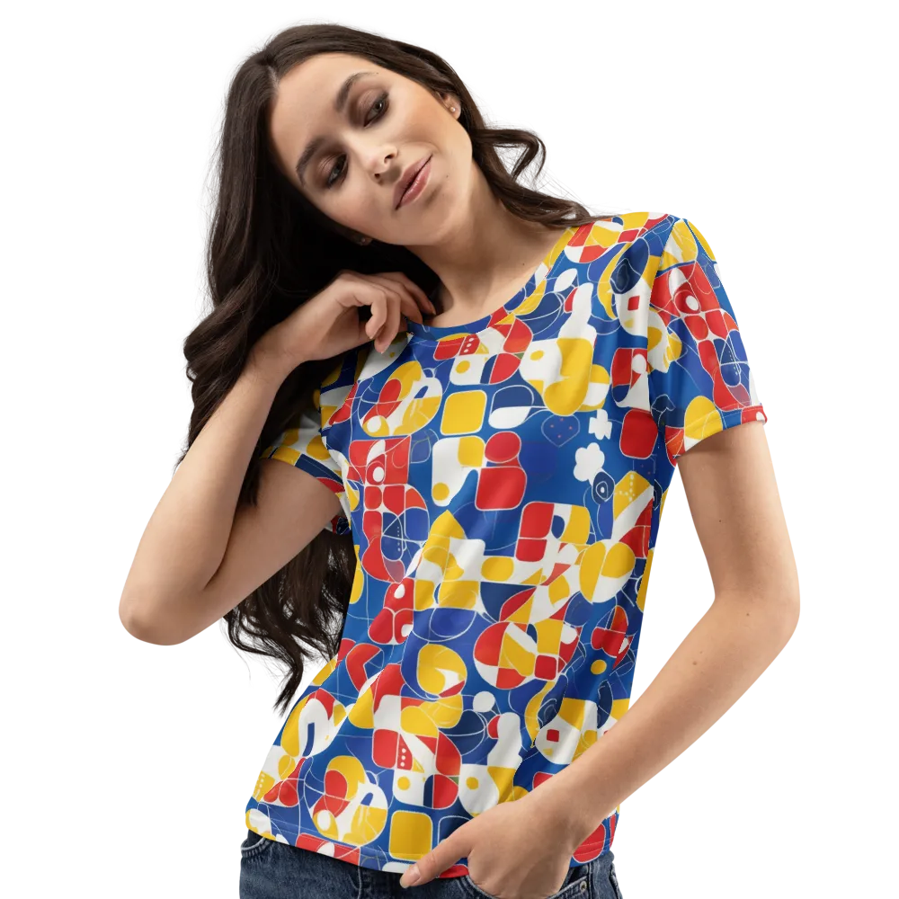 Modular Sunburst on Women's Crew Neck T-Shirt — Left Front