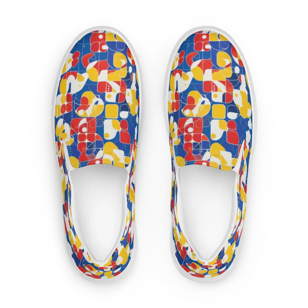 Modular Sunburst on Men's Slip-On Canvas Shoes — Front