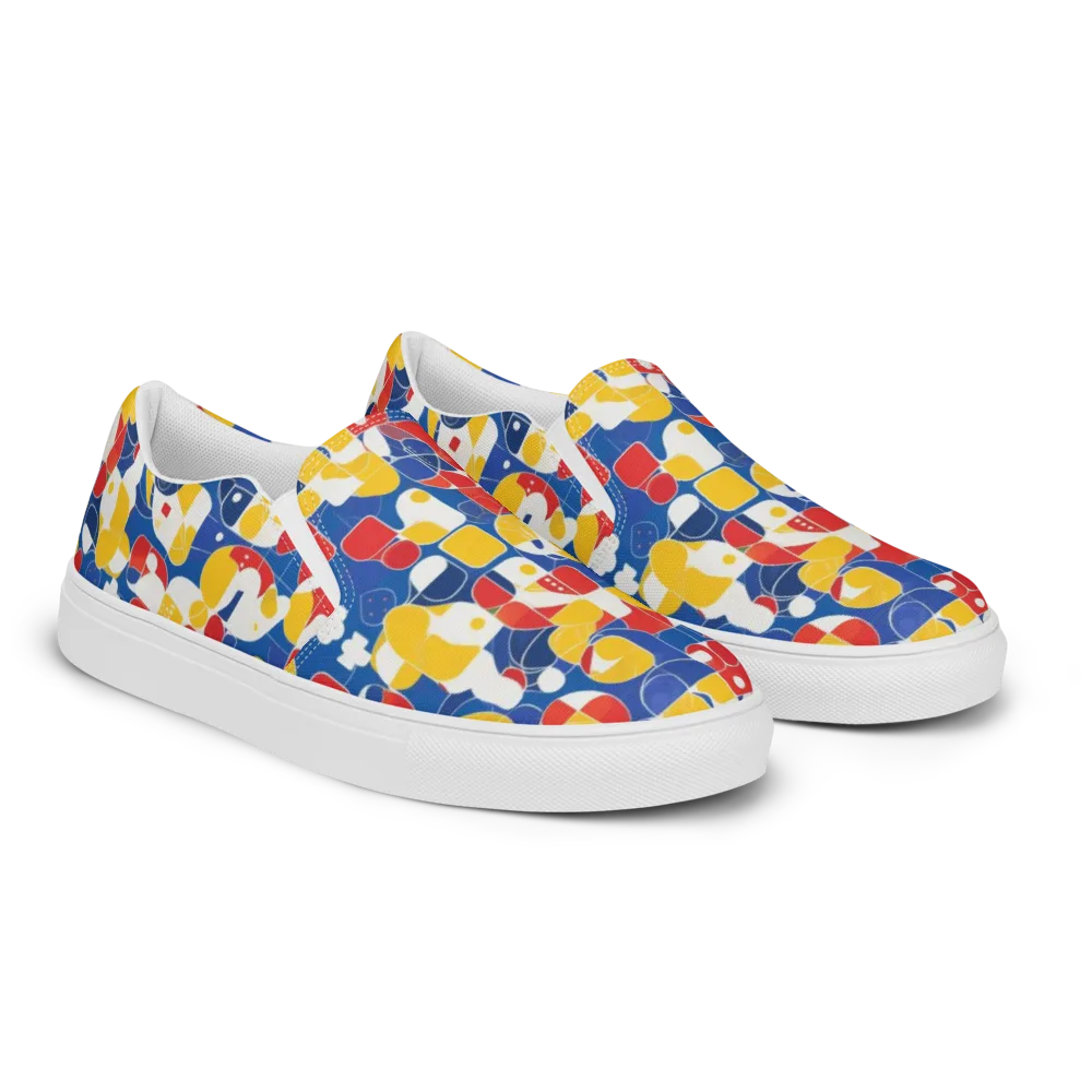 Modular Sunburst on Men's Slip-On Canvas Shoes — Right Front