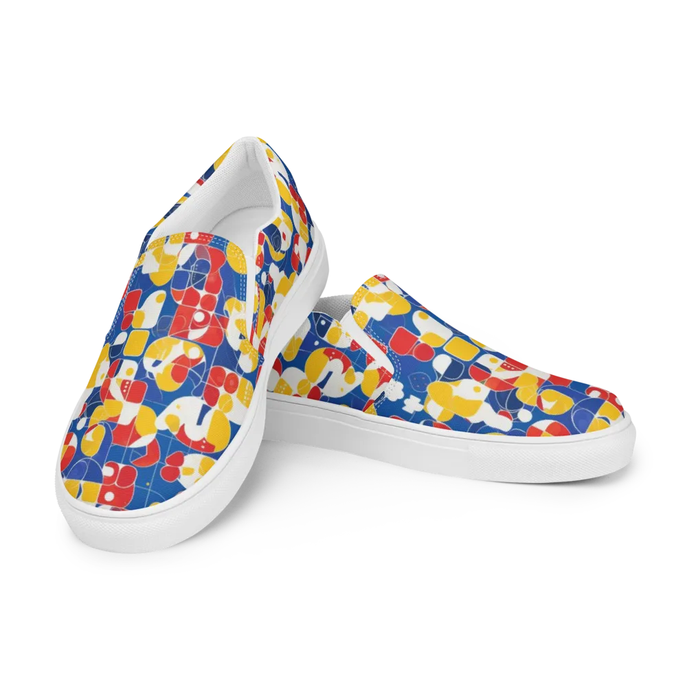 Modular Sunburst on Men's Slip-On Canvas Shoes — Left Front