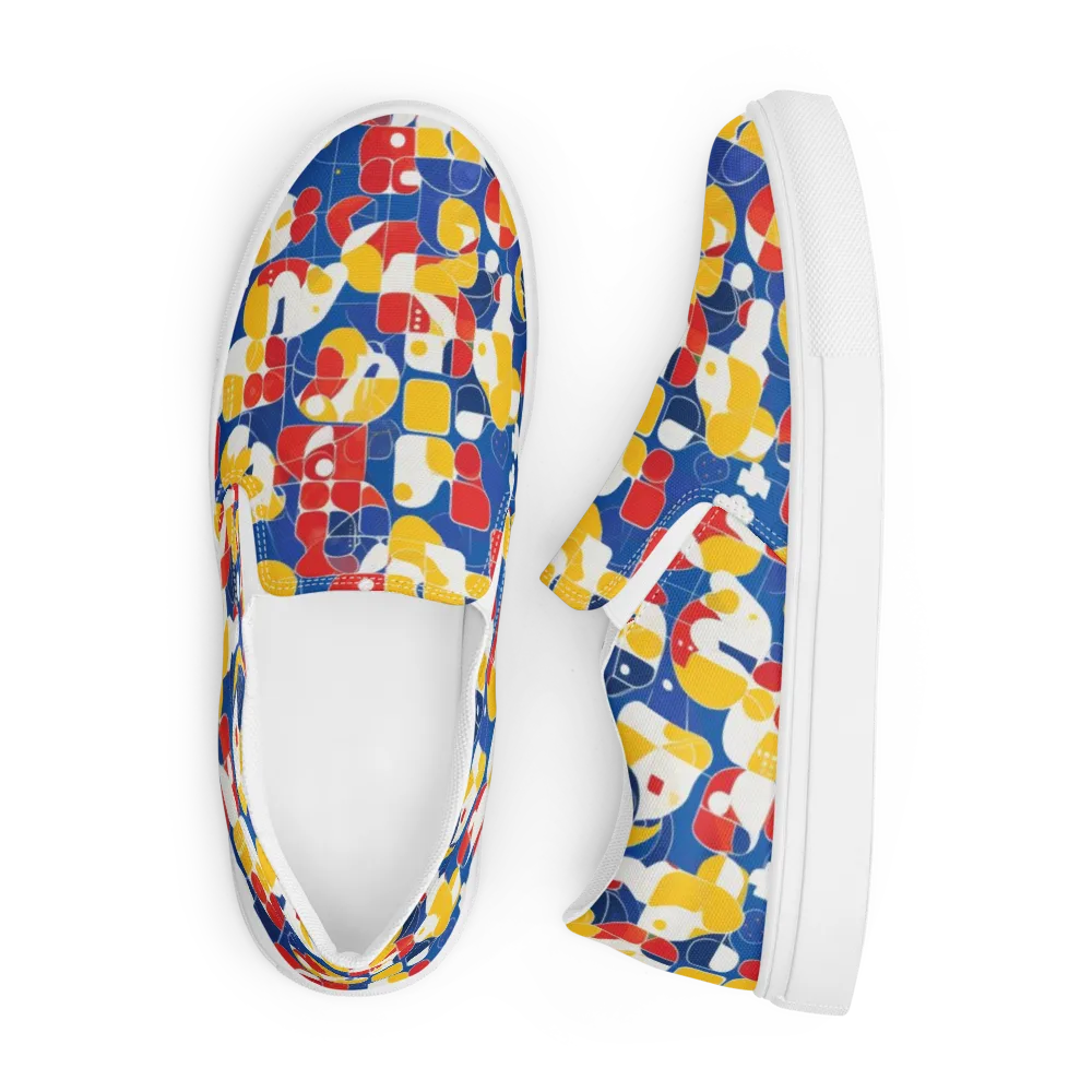 Modular Sunburst on Men's Slip-On Canvas Shoes — Front
