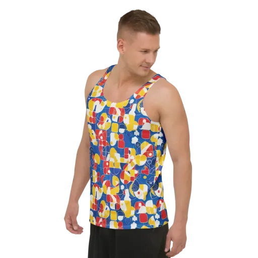 Modular Sunburst on a Men's Tank Top
