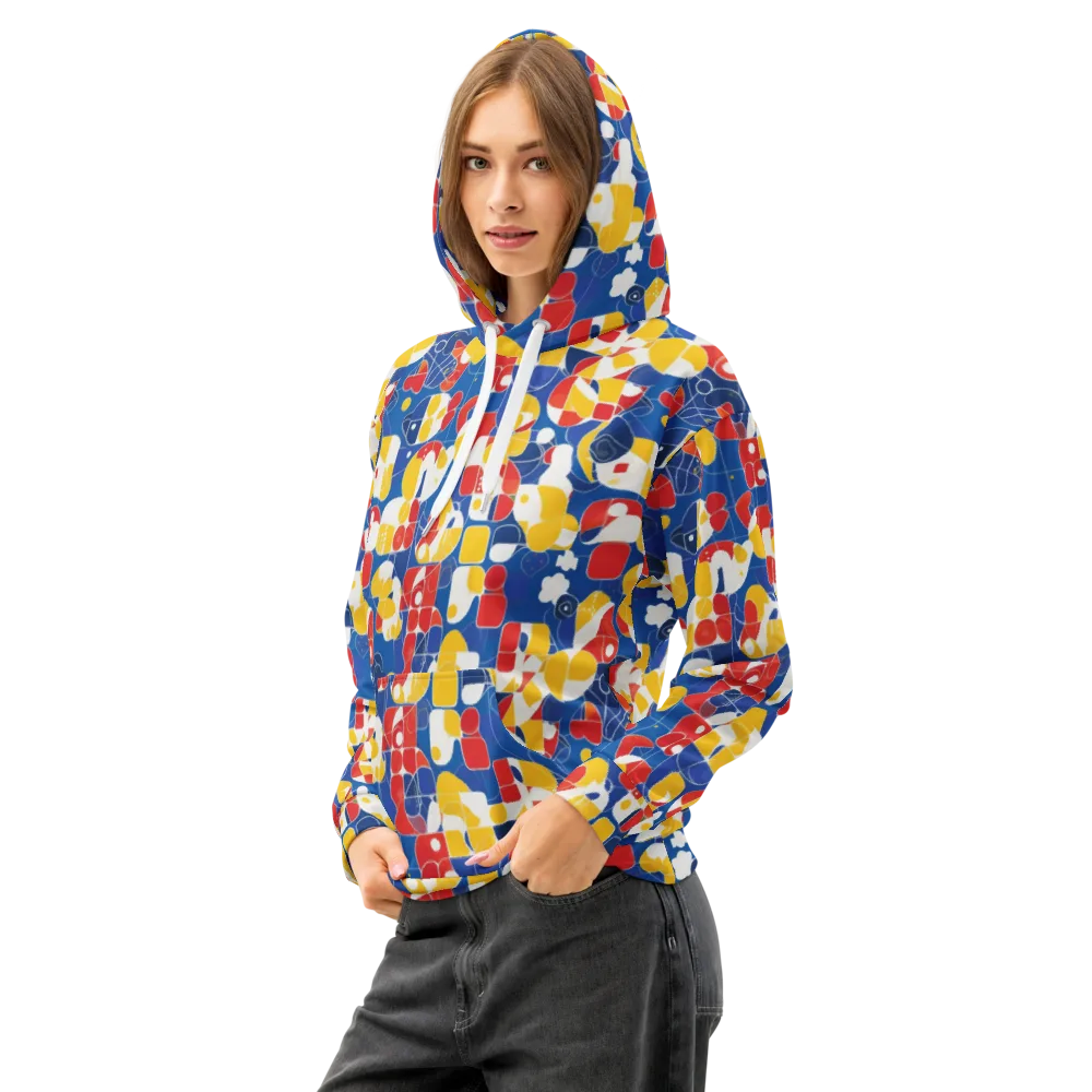 Modular Sunburst on Cotton Hoodie — Left Front