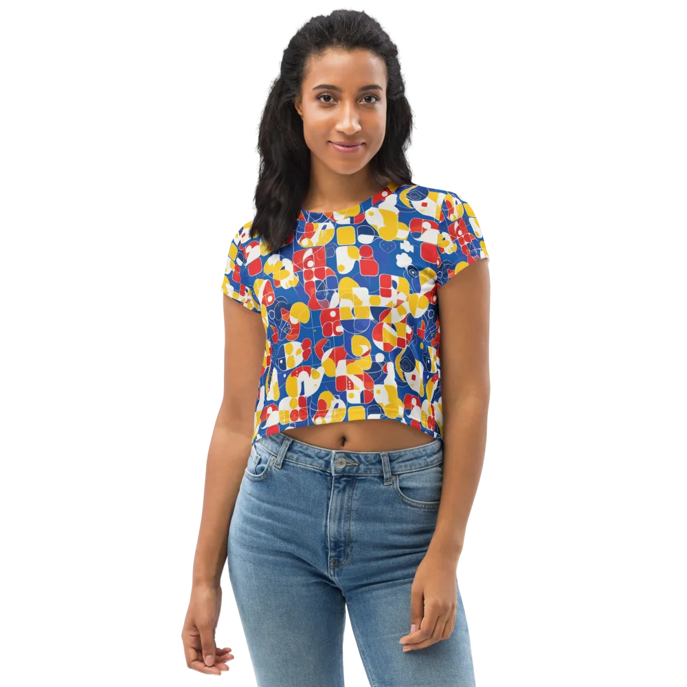 Modular Sunburst on Crop Tee — Front