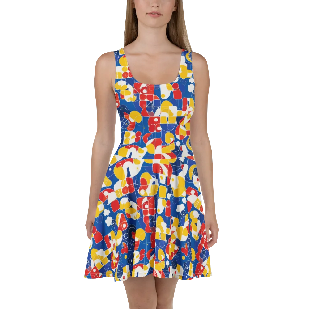 Modular Sunburst on Skater Dress — Front