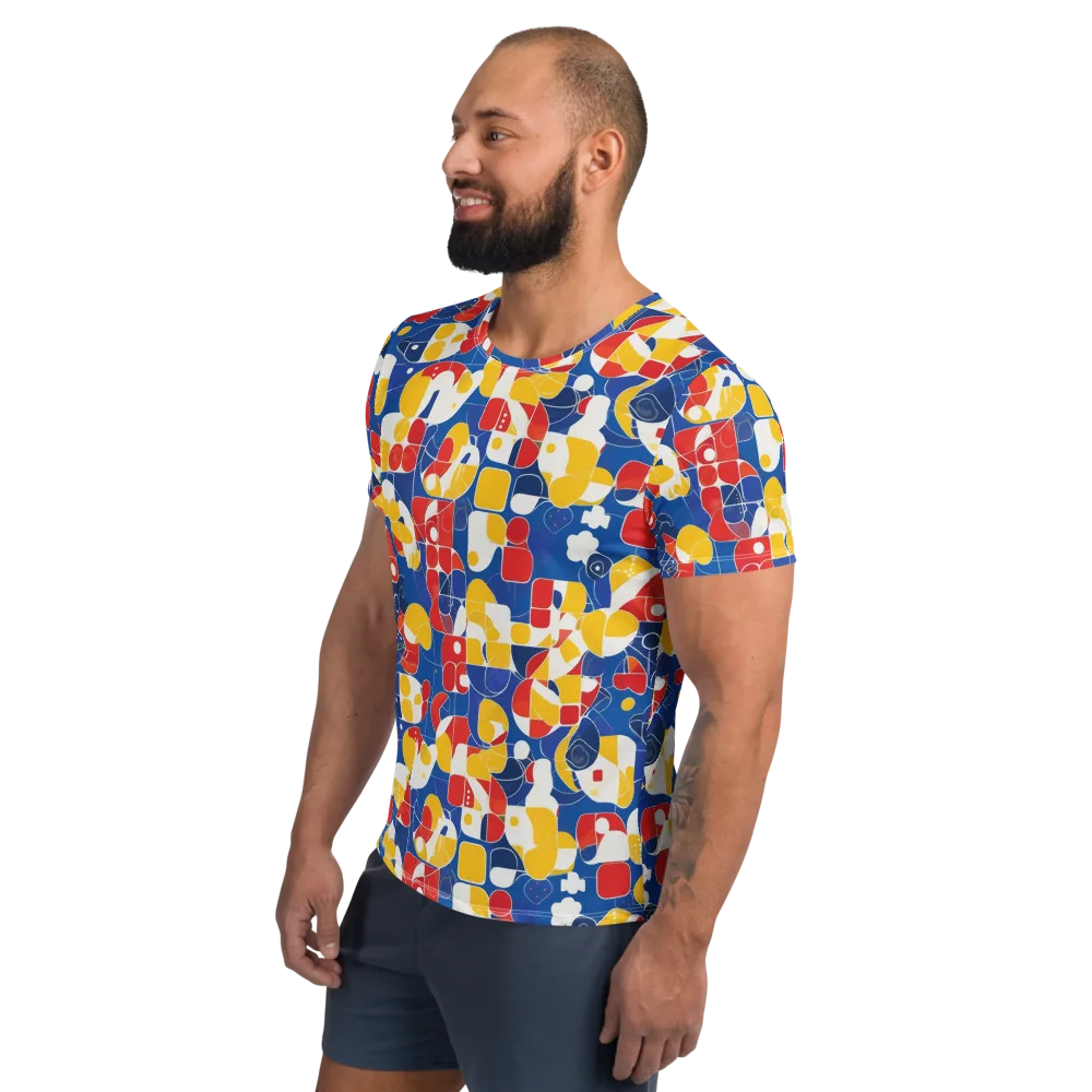 Modular Sunburst on Men's Athletic T-Shirt — Left
