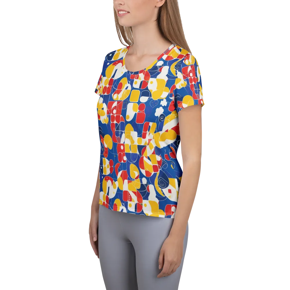 Modular Sunburst on Women's Athletic T-Shirt — Left