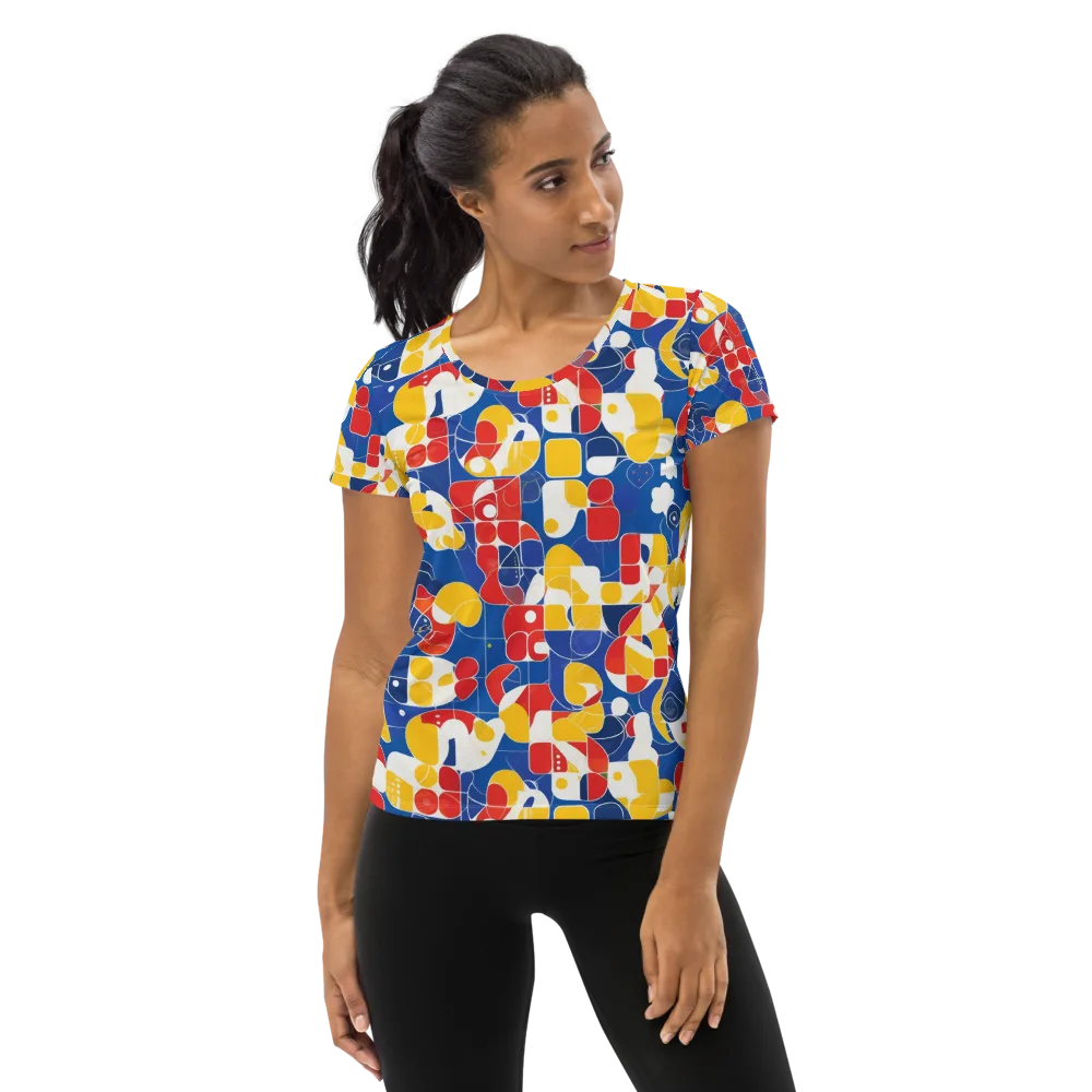 Modular Sunburst on Women's Athletic T-Shirt — Front