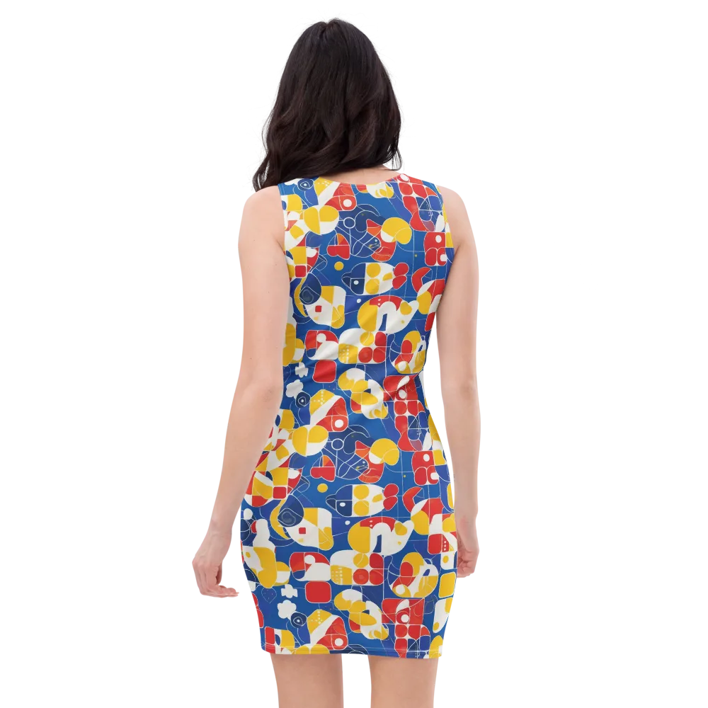 Modular Sunburst on Bodycon Dress — Back
