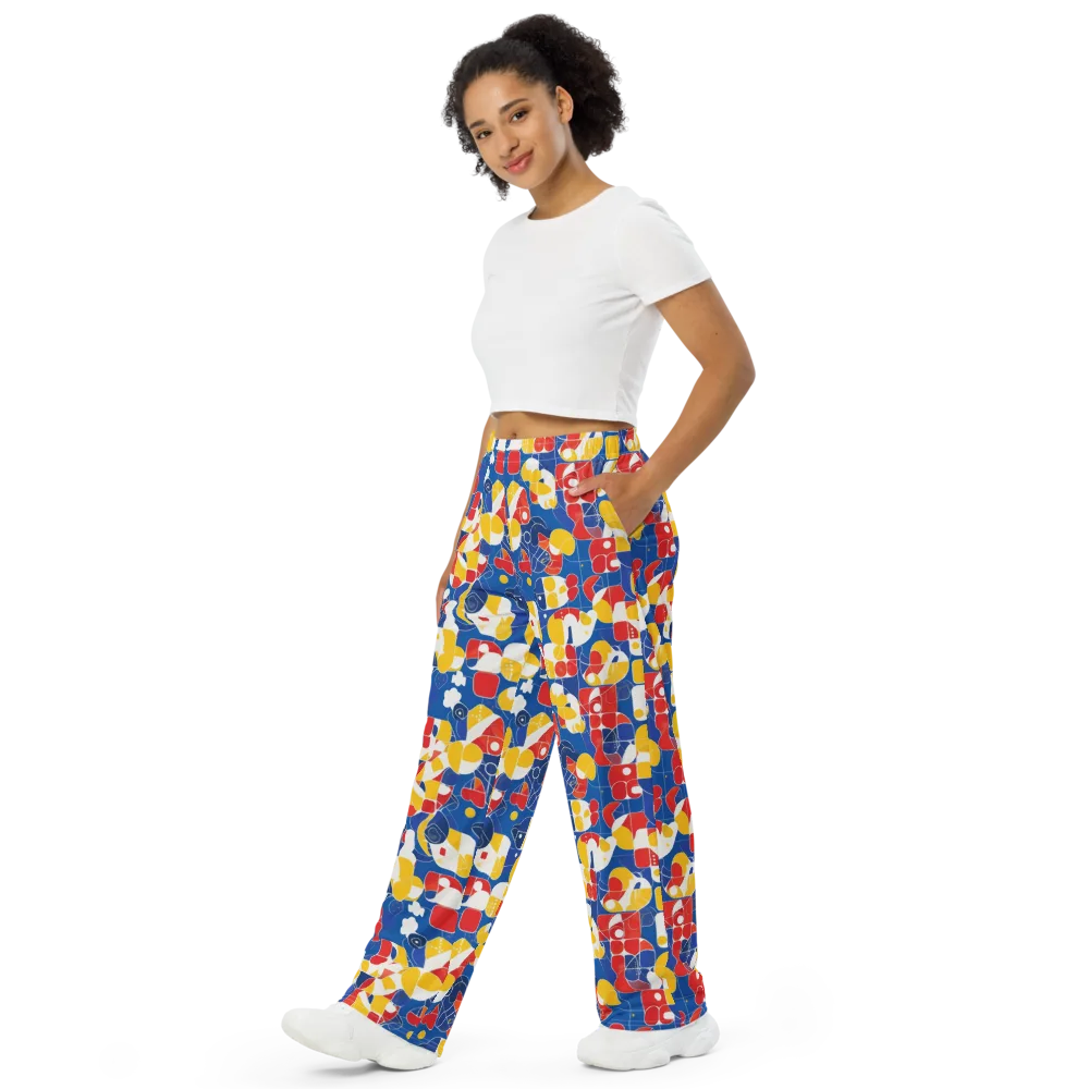 Modular Sunburst on Wide-Leg Pants — Left Front