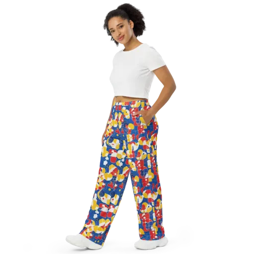 Modular Sunburst on a Wide-Leg Pants