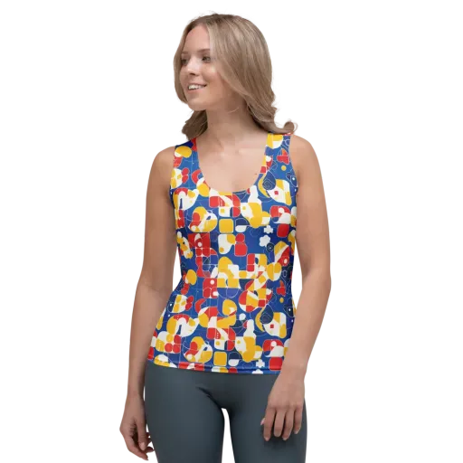 Modular Sunburst on a Women's Tank Top