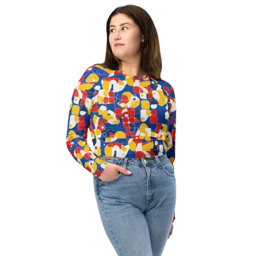 Modular Sunburst on a Long Sleeve Crop Top