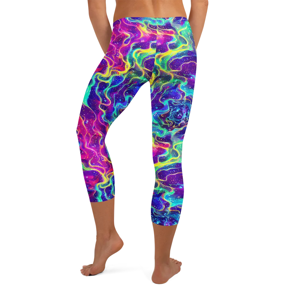 Liquid Light Show on Capri Leggings — Back