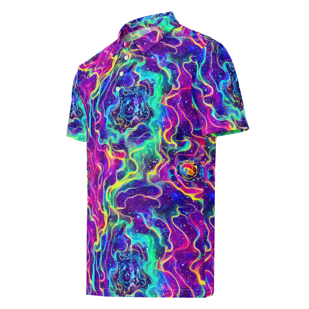 Liquid Light Show on Men's Slim Fit Polo Shirt — Left Front
