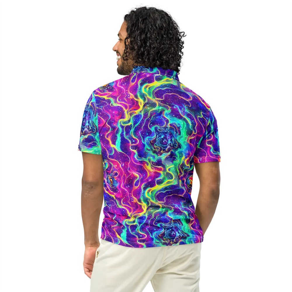 Liquid Light Show on Men's Slim Fit Polo Shirt — Back