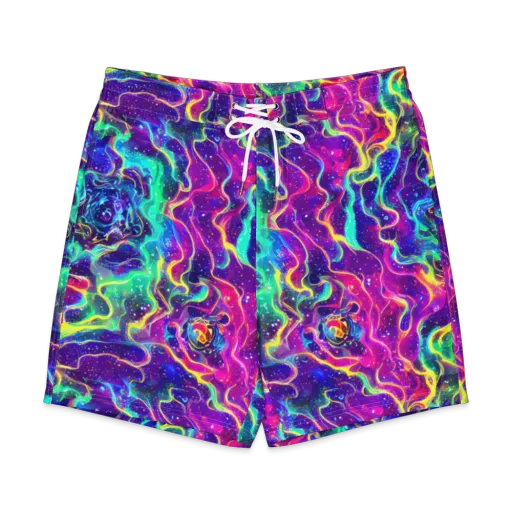 Liquid Light Show on a Men's Board Shorts