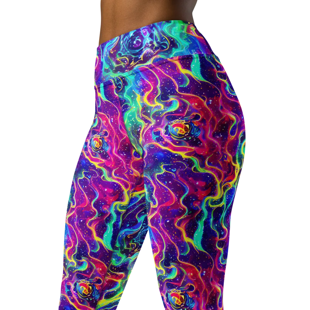 Liquid Light Show on Yoga Leggings — Left Front