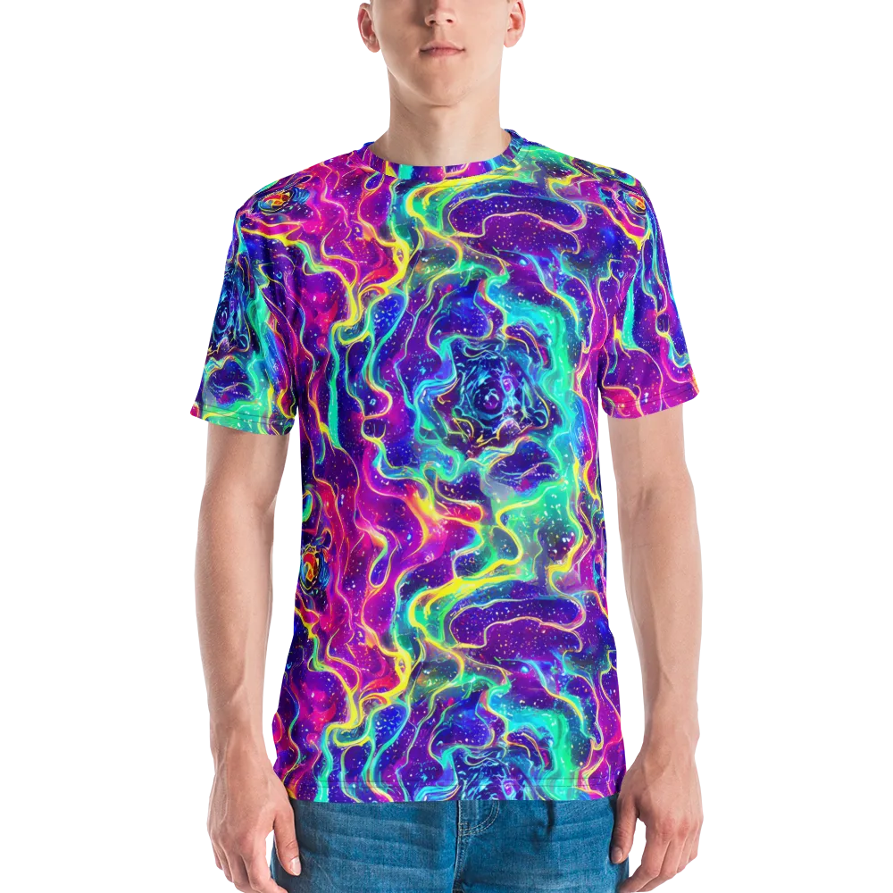 Liquid Light Show on Men's Crew Neck T-Shirt — Front